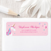 ユニコーンお洒落ピンクの赤ちゃんシャワー ラベル (インサイチュ)