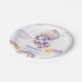 ユニコーンお洒落ホットエアバルーン誕生日テープ ペーパープレート (アングル)