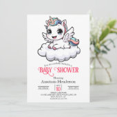 ユニコーンお洒落ユニークベビーシャワー 招待状 (スタンド正面)