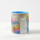 ユニコーンお洒落レインボーカラフルウォーター色マグカップ マグカップ (中央)