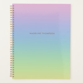 ユニコーンお洒落レインボーシンプルン名モノグラム プランナー手帳