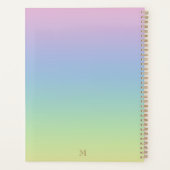 ユニコーンお洒落レインボーシンプルン名モノグラム プランナー手帳 (裏面)