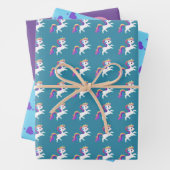 ユニコーンお洒落レインボーハートラッピング紙 ラッピングペーパーシート (インサイチュ)