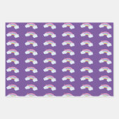 ユニコーンお洒落レインボーハートラッピング紙 ラッピングペーパーシート (正面3)