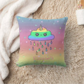 ユニコーンお洒落レインボー,雨グラデーション クッション (ブランケット)