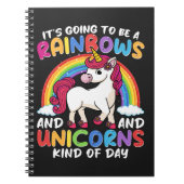 ユニコーンお洒落可愛おもしろいい虹とユニコーン ノートブック (正面)
