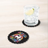 ユニコーンお洒落可愛おもしろいい虹とユニコーン ペーパーコースター (インサイチュ)