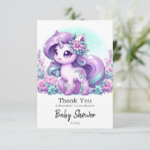 ユニコーンお洒落威厳のあるベビーシャワー サンキューカード (スタンド正面)