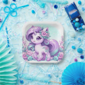 ユニコーンお洒落威厳のあるベビーシャワー ペーパープレート (パーティー)