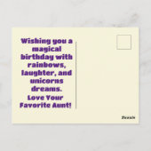 ユニコーンお洒落誕生日デライト ポストカード (裏面)