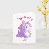 ユニコーンお洒落誕生日 カード (黄色い花)