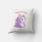 ユニコーンお洒落誕生日 クッション (裏面)