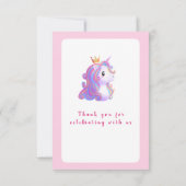 ユニコーンお洒落誕生日 サンキューカード (裏面)