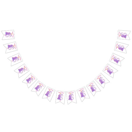 ユニコーンお洒落誕生日 バンティングフラッグ (全)