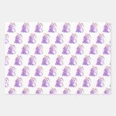 ユニコーンお洒落誕生日 ラッピングペーパーシート (正面2)