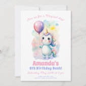 ユニコーンお洒落誕生祝い 招待状 (正面)