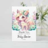 ユニコーンお洒落赤ちゃんシャワー サンキューカード (スタンド正面)