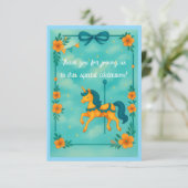 ユニコーンお洒落赤ちゃんシャワー サンキューカード (スタンド正面)