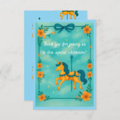 ユニコーンお洒落赤ちゃんシャワー サンキューカード (正面/裏面)