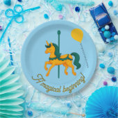 ユニコーンお洒落赤ちゃんシャワー/バルーン ペーパープレート (パーティー)