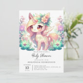 ユニコーンお洒落赤ちゃんシャワー 招待状 (スタンド正面)