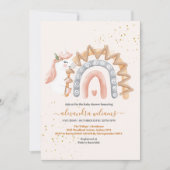 ユニコーンお洒落赤ちゃんシャワー 招待状 (正面)