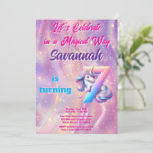 ユニコーンお洒落7thバースデーパーティー招待状 招待状 (スタンド正面)