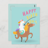 ユニコーンお誕生日おめでとう ポストカード (正面/裏面)