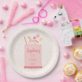 ユニコーンお誕生日ケーキ ペーパープレート