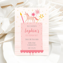 ユニコーンお誕生日ケーキ 招待状