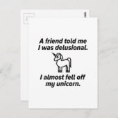 ユニコーンから落ちそうになった ポストカード (正面/裏面)