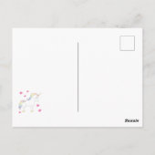 ユニコーンかわいいキッズバレンタインデーかわいいはがき ポストカード (裏面)