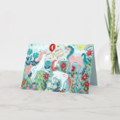 ユニコーンかわいい女の子の誕生日カード カード (正面)