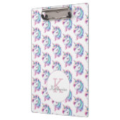 ユニコーンかわいい水彩模様名前をカスタムする クリップボード (左)