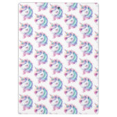 ユニコーンかわいい水彩模様名前をカスタムする クリップボード (裏面)