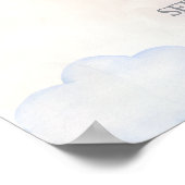 ユニコーンかわいい水色のポスター歓迎サイン ポスター (角)