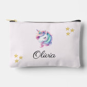 ユニコーンかわいい水色 アクセサリーポーチ (正面)