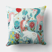 ユニコーンかわいい虹の女の子 クッション (裏面)