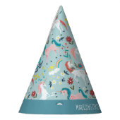 ユニコーンかわいい魔法の女の子の最初の誕生日パーティー パーティーハット (左)