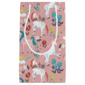 ユニコーンかわいい魔法の女の子の誕生日 スモールペーパーバッグ (正面)