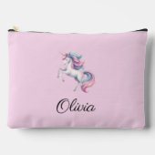 ユニコーンかわいい魔法の水色 アクセサリーポーチ (正面)