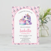 ユニコーンかわいい魔法の誕生日パーティー 招待状 (スタンド正面)