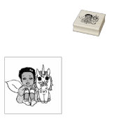 ユニコーンかわいらしと妖精 ラバースタンプ (押印)