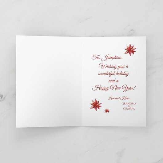 ユニコーンかわいらしクリスマス シーズンカード (内部)