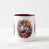 ユニコーンかわいらしデザイン ツートーンマグカップ (中央)