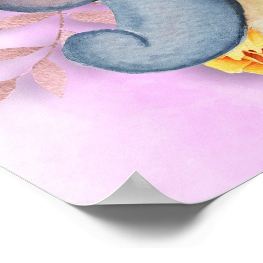 ユニコーンかわいらしバラズガールズルームウォールアート ポスター (角)