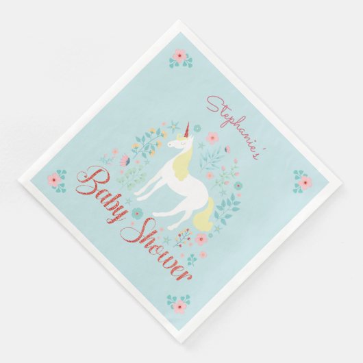 ユニコーンかわいらしバラ金ゴールドグリッターベビーシャワー (コーナー)