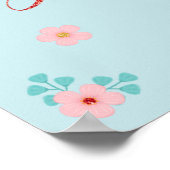 ユニコーンかわいらしバラ金ゴールドグリッターベビーシャワー ポスター (角)