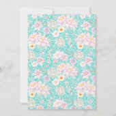 ユニコーンかわいらしバースデーパーティ招待状 招待状 (裏面)