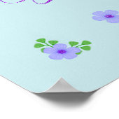 ユニコーンかわいらしパープルアクアベビーシャワー ポスター (角)